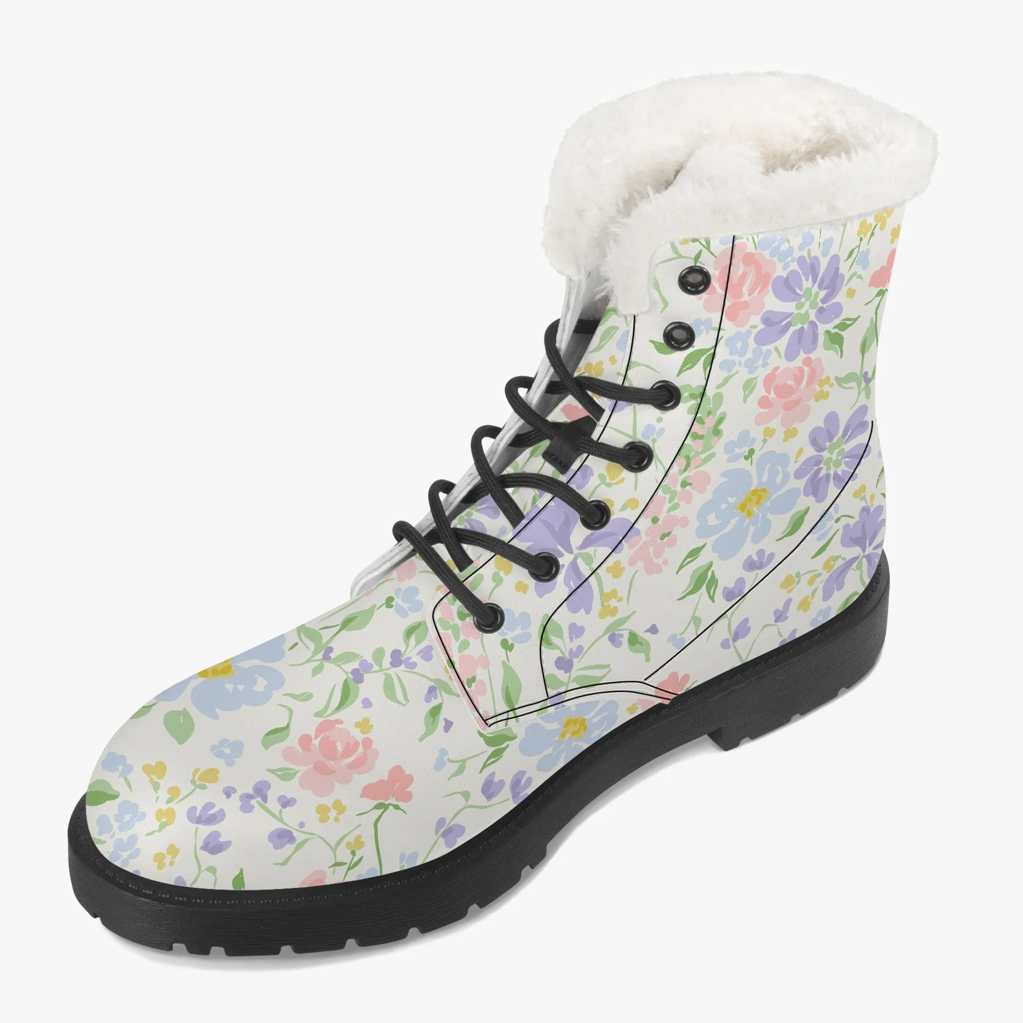 241. Faux Fur Leather Boots
