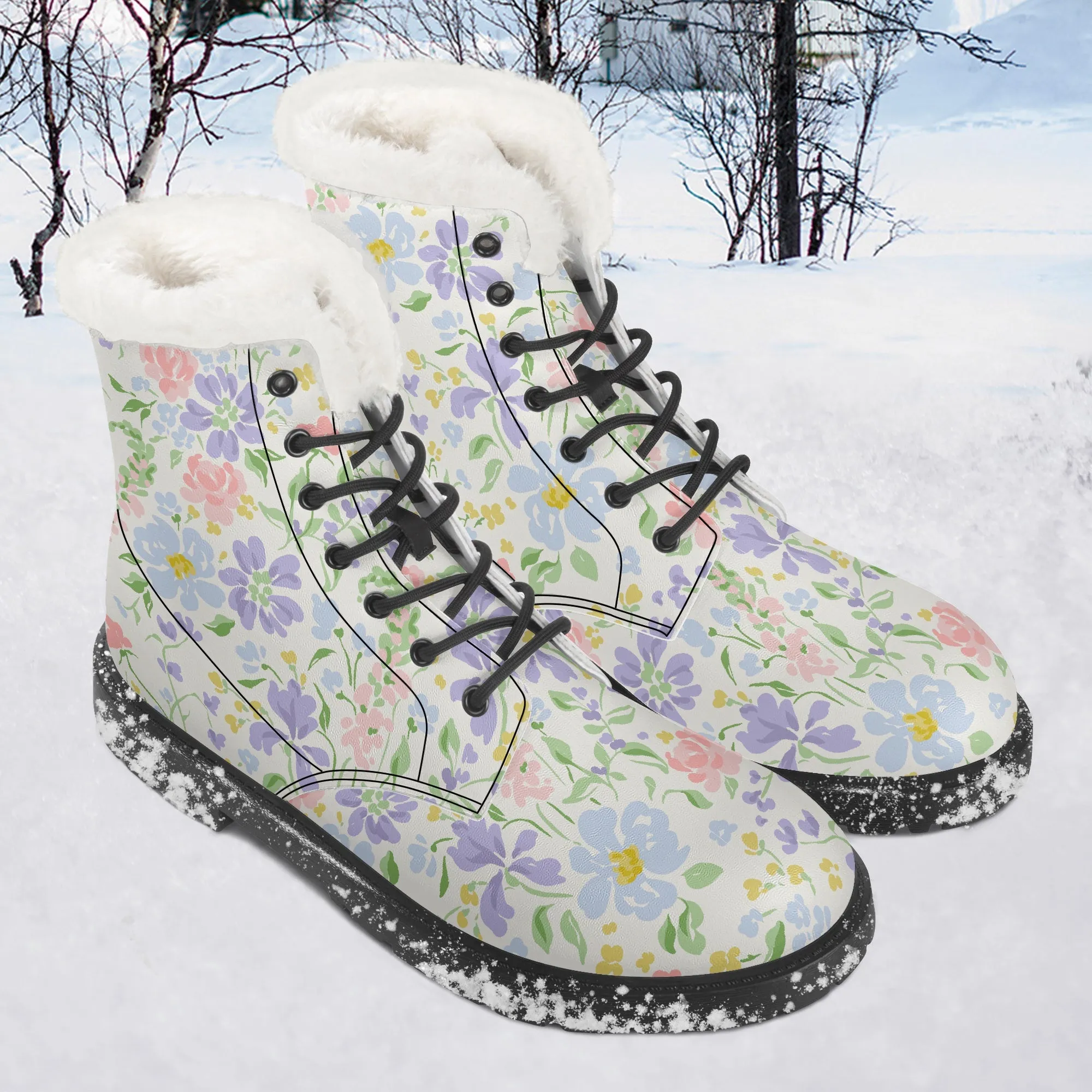 241. Faux Fur Leather Boots