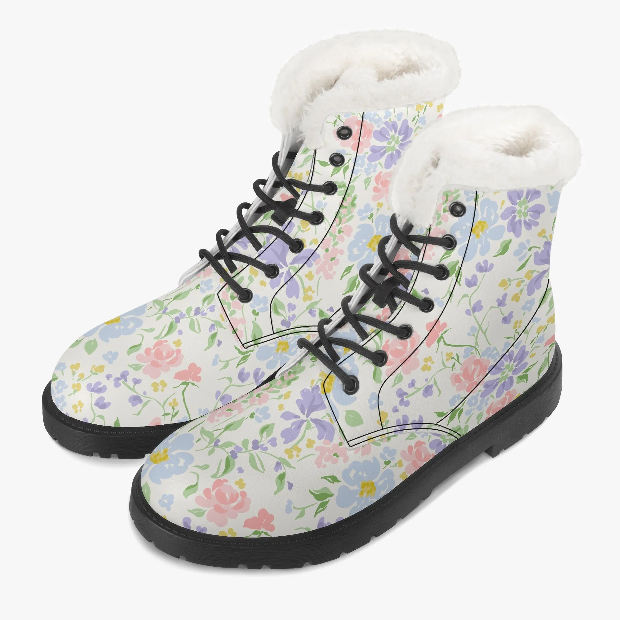 241. Faux Fur Leather Boots