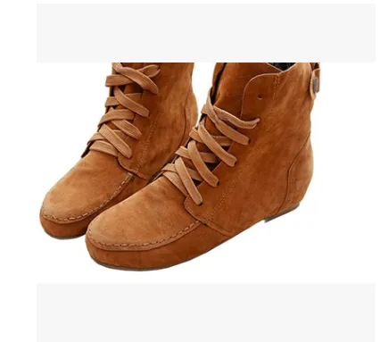 Autumn and Winter Flat Boots with Round Heads and Large Size Women's Boots