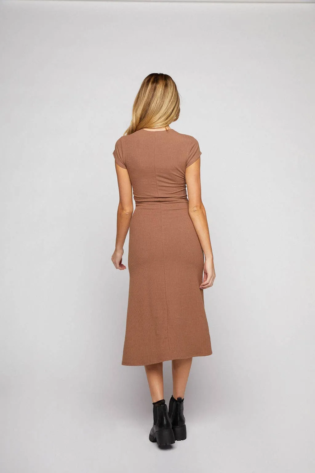 Ayla Rib Dress - Mocha