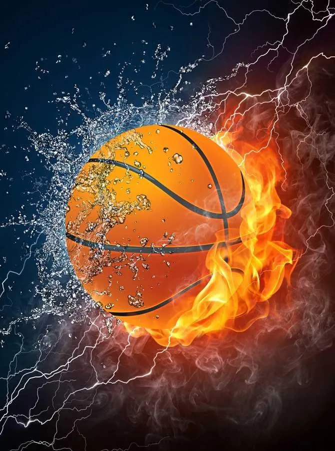 Basket-ball de Fond de Sport Super Brûlant Dans L'eau et le Feu KAT-128
