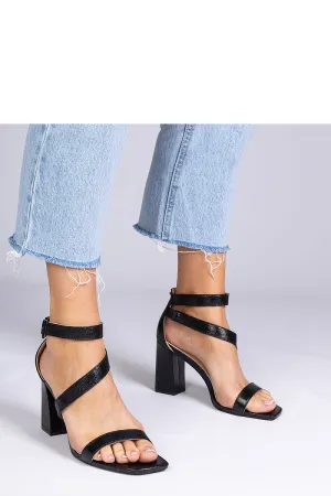 Black buckle stiletto sandals