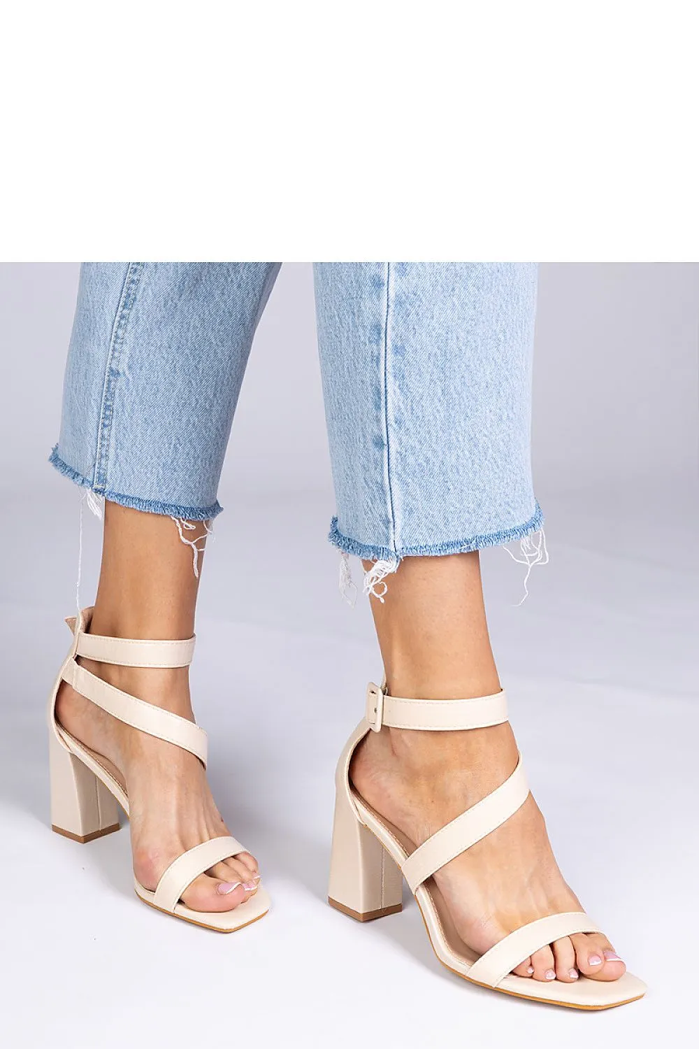 Black buckle stiletto sandals