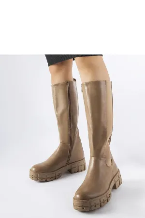 Brown insulated flat knee-high boots
