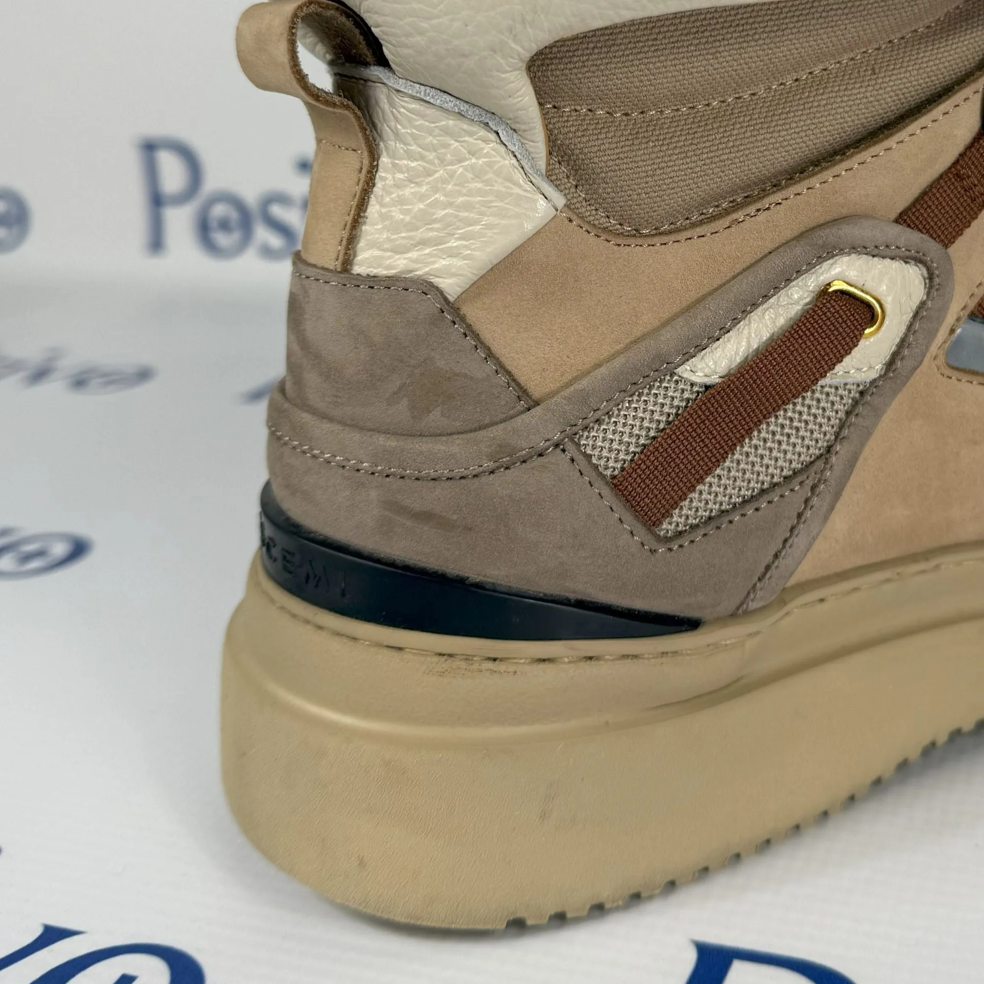 Buscemi Duck Boot Mix Natural Nabuk Alce Sneakers w/ Defect