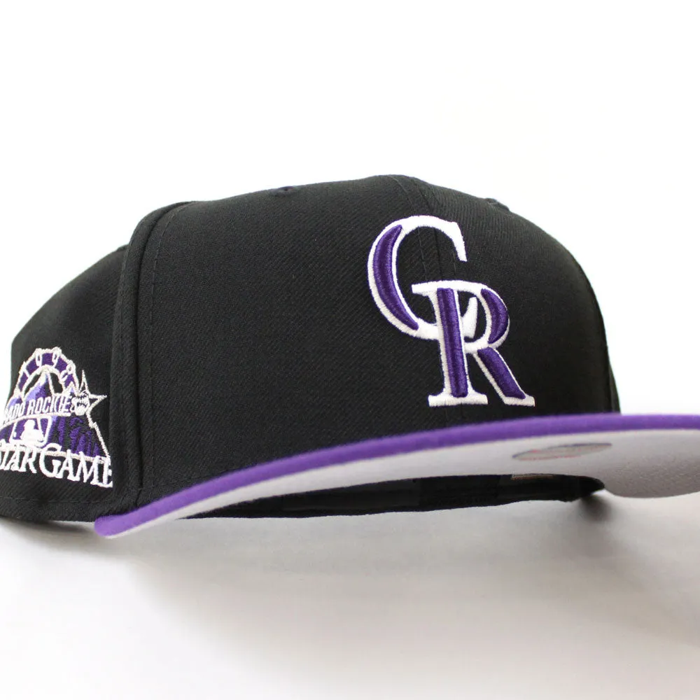 Colorado Rockies 1998 All Star Game New Era 59Fifty Fitted Hat (Black Purple Visor Gray Under Brim)