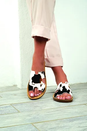 Cowprint Smooth Slides Comfortable Attractive Womens Sandals High-quality Stylish Supportive Foot Support Reliable High Quality