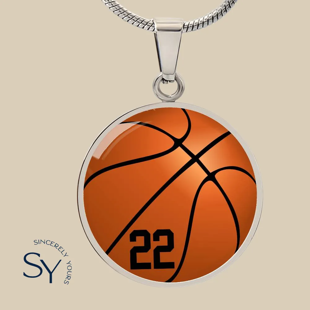 Custom Basketball Player Number Pendant & Necklace