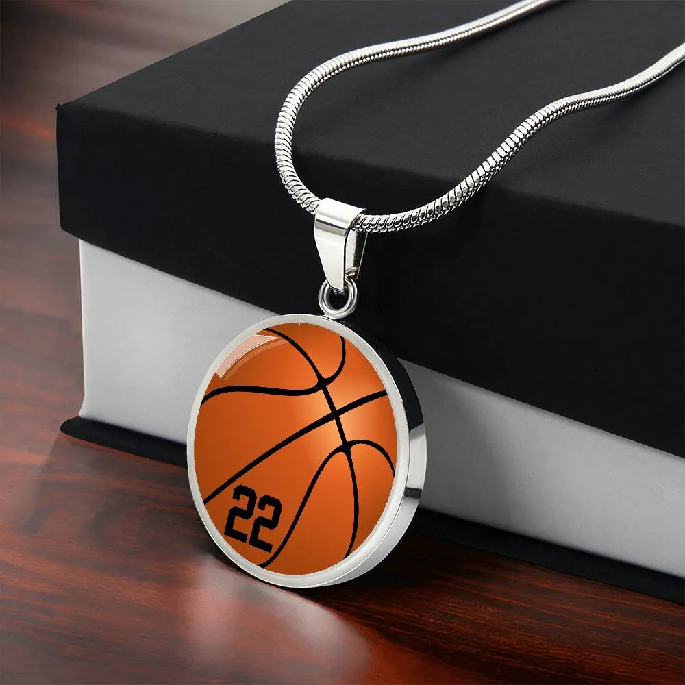 Custom Basketball Player Number Pendant & Necklace