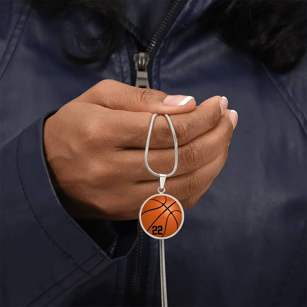 Custom Basketball Player Number Pendant & Necklace