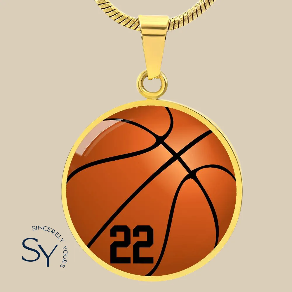 Custom Basketball Player Number Pendant & Necklace