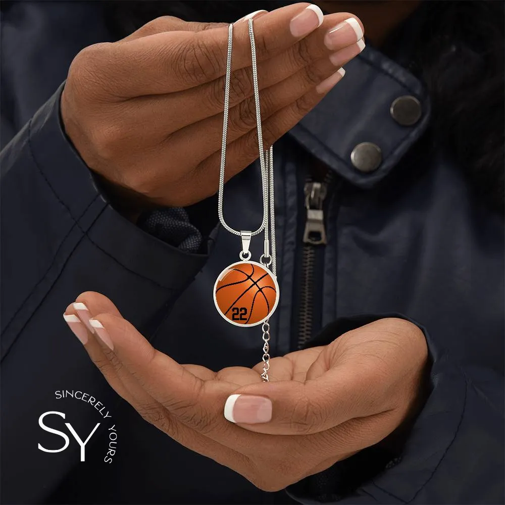 Custom Basketball Player Number Pendant & Necklace