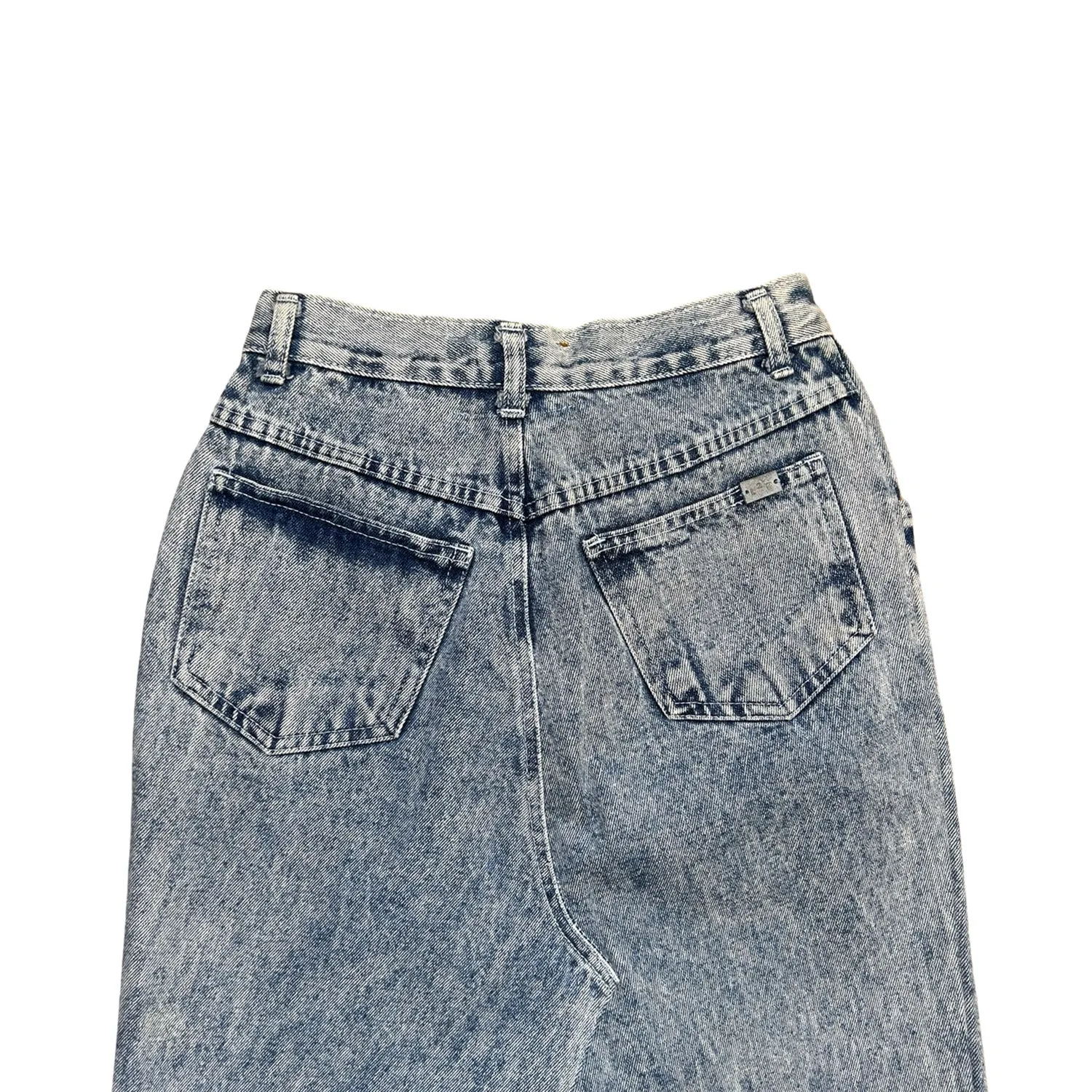 Denim Skirt In Blue With Side Bows