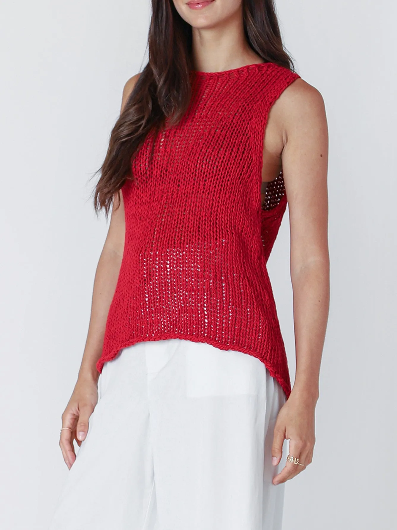 DEX Sleeveless Crochet Knit Tank