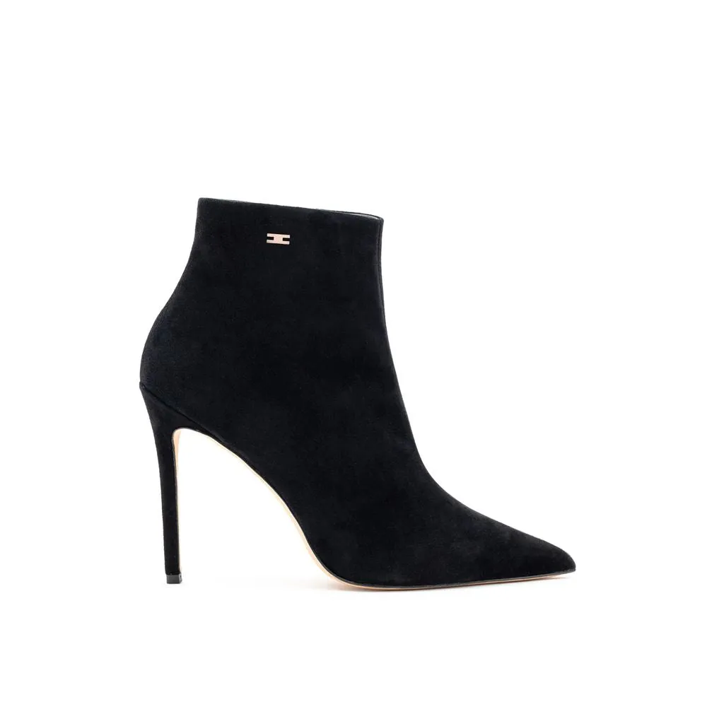 Elisabetta Franchi Black Suede Leather Boot