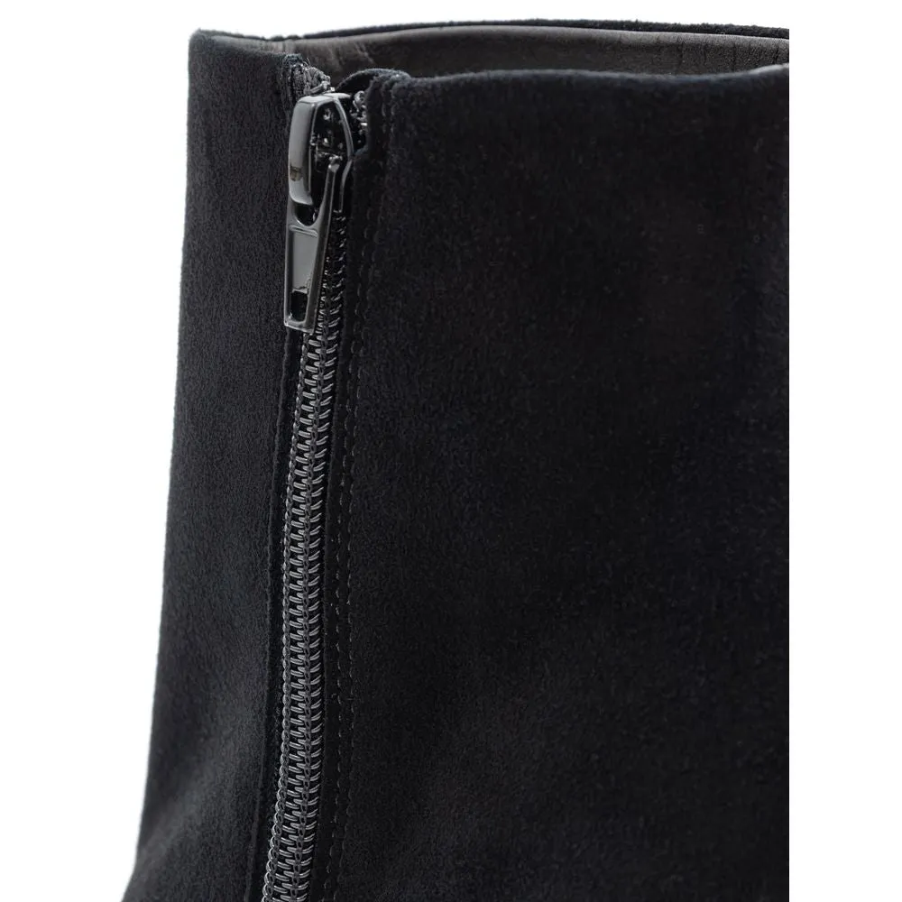 Elisabetta Franchi Black Suede Leather Boot