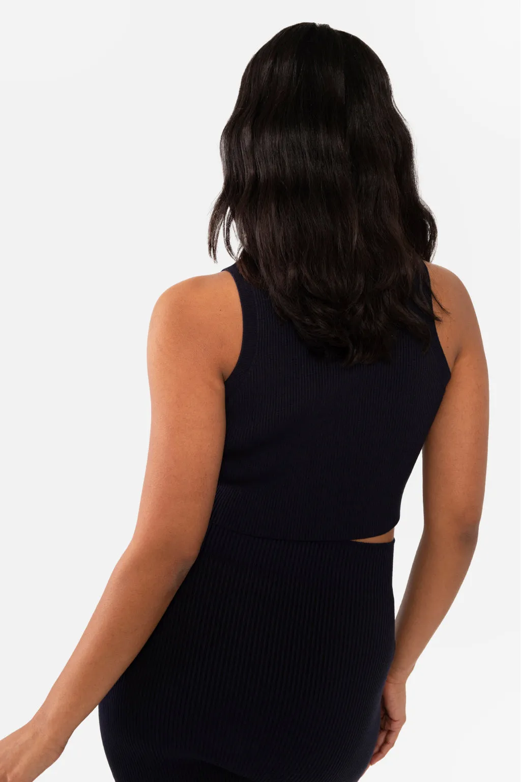 EMMA RIBBED CROP TANK - LIGHT HEATHER GREY