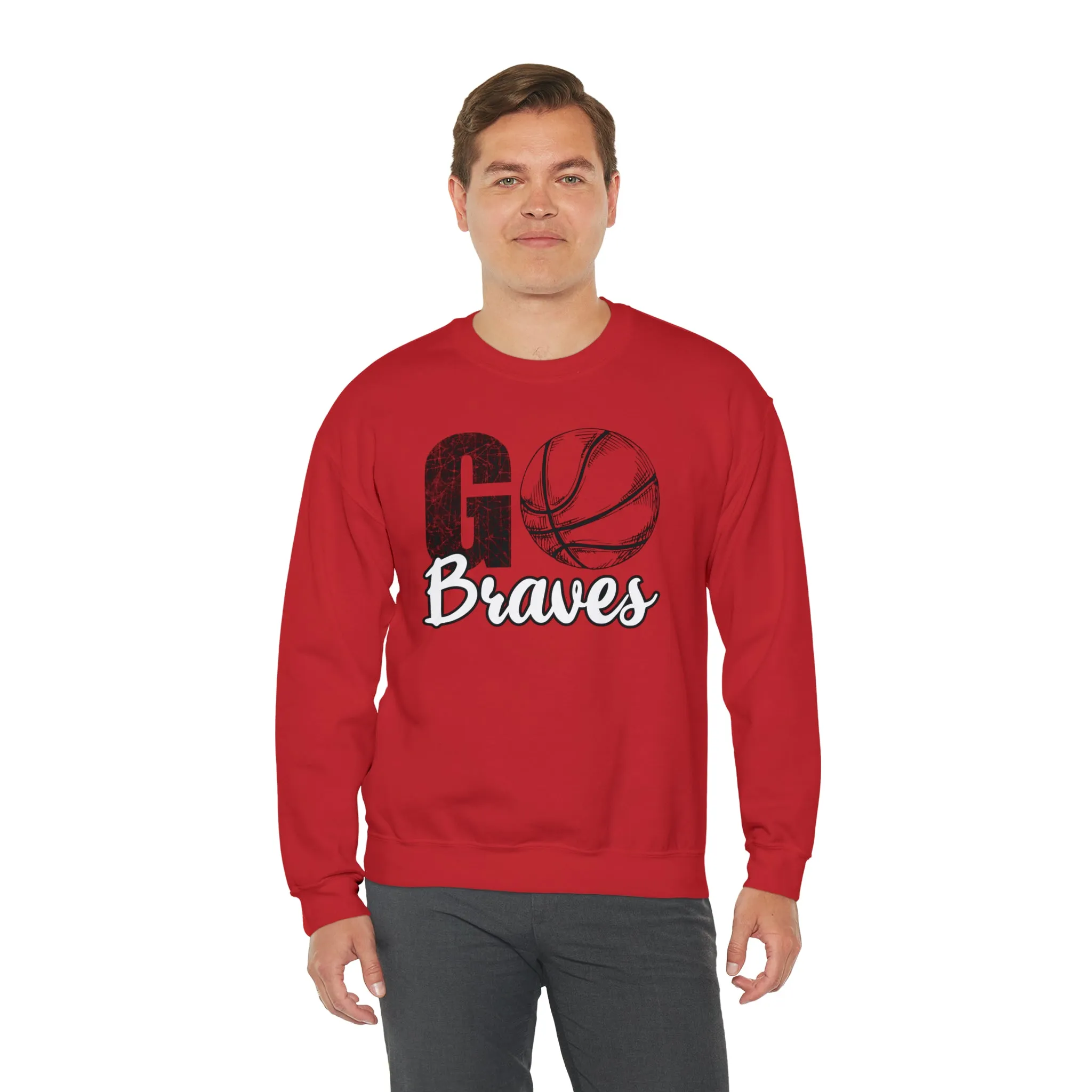 Go Braves Basketball Unisex Heavy Blend™ Crewneck Sweatshirt