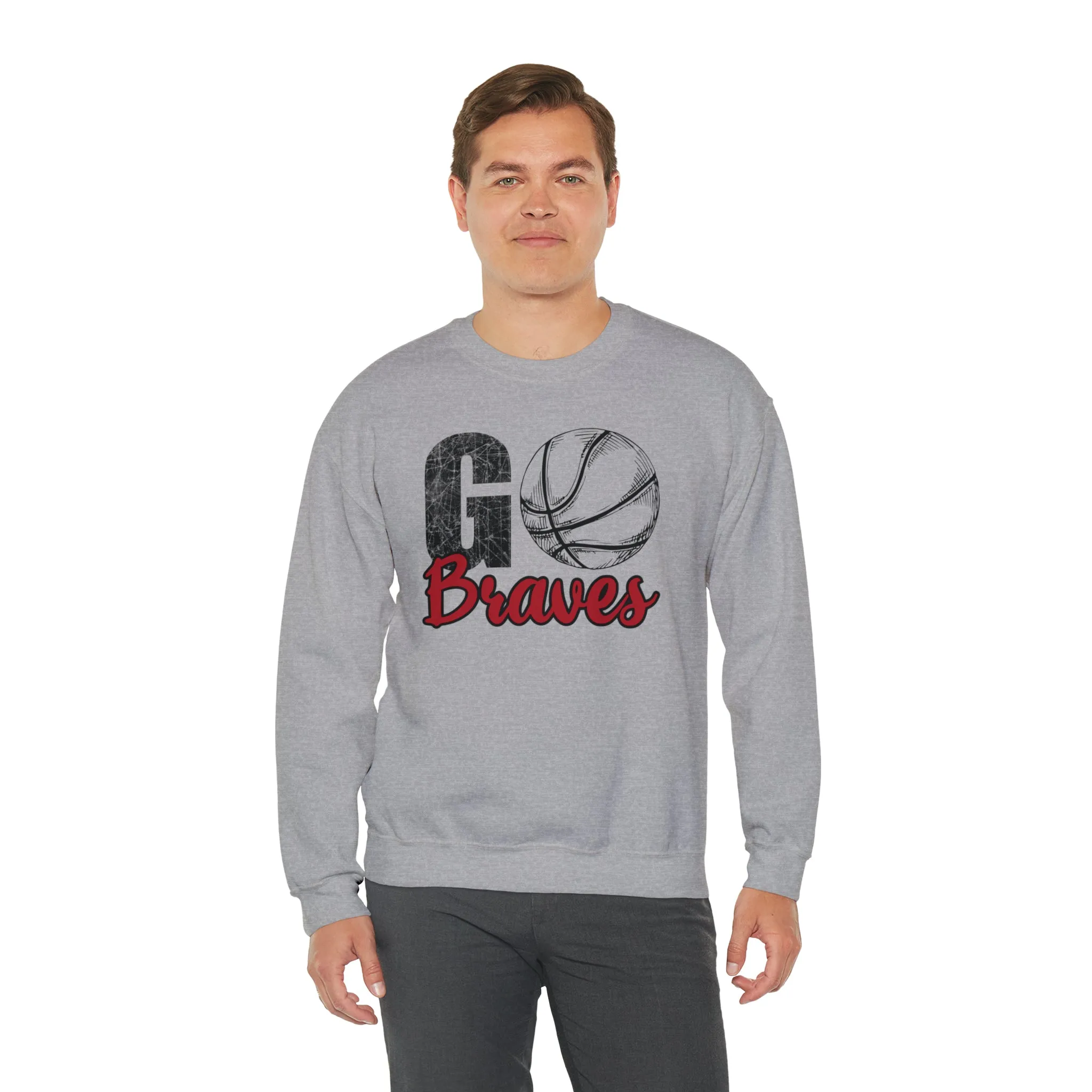 Go Braves Basketball Unisex Heavy Blend™ Crewneck Sweatshirt