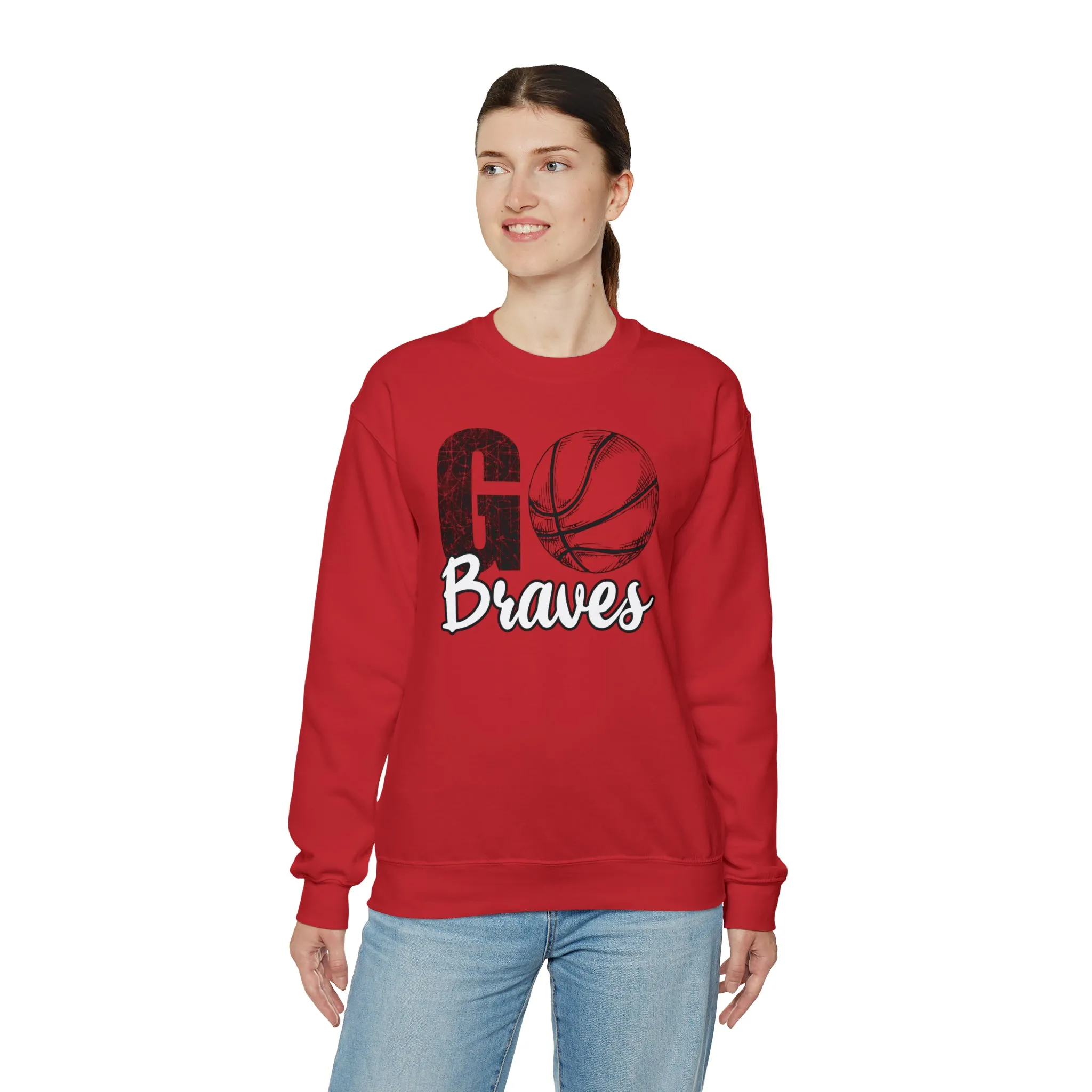 Go Braves Basketball Unisex Heavy Blend™ Crewneck Sweatshirt