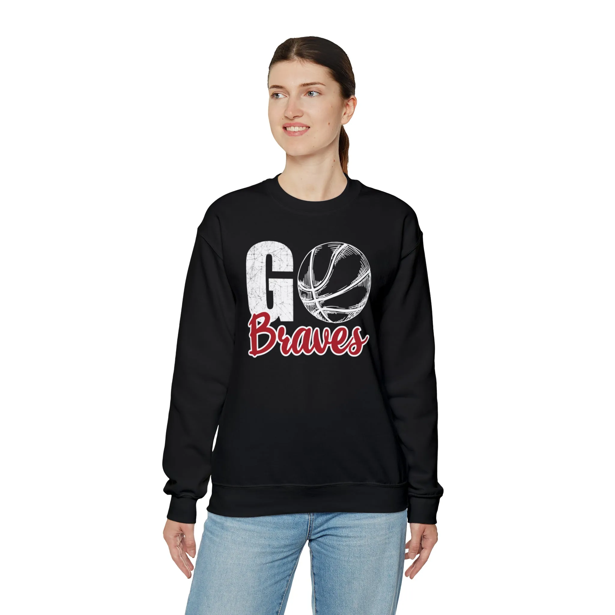 Go Braves Basketball Unisex Heavy Blend™ Crewneck Sweatshirt