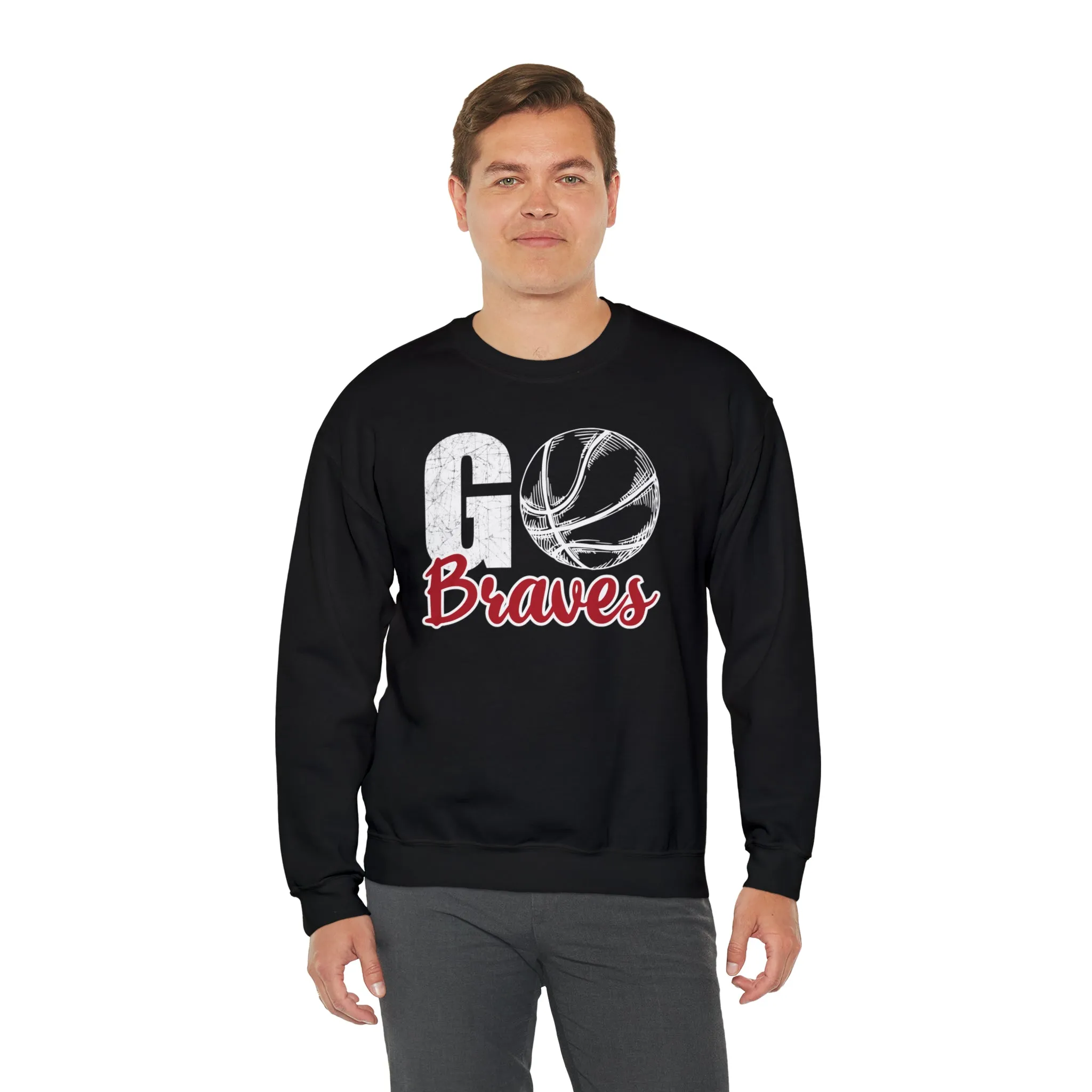 Go Braves Basketball Unisex Heavy Blend™ Crewneck Sweatshirt