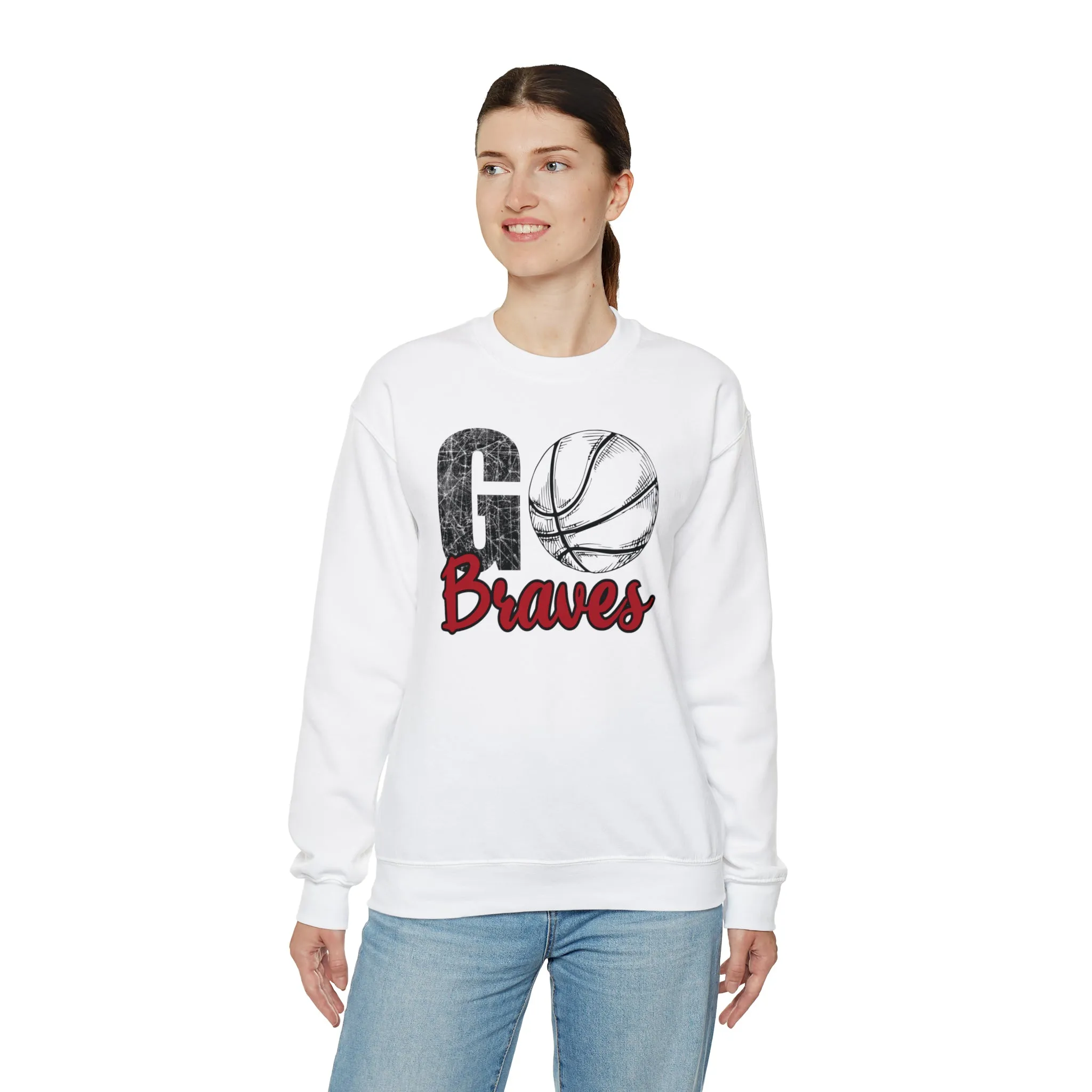 Go Braves Basketball Unisex Heavy Blend™ Crewneck Sweatshirt