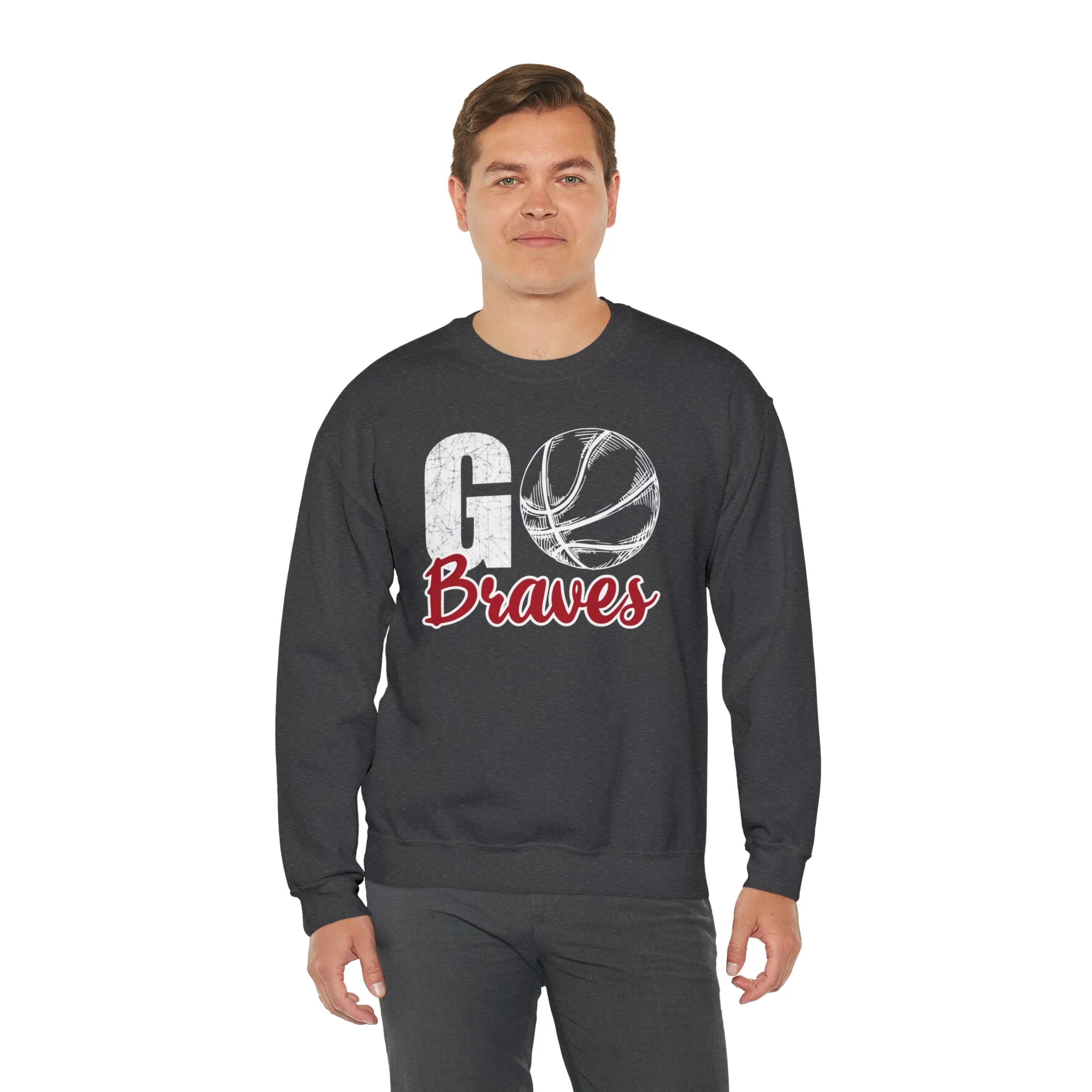 Go Braves Basketball Unisex Heavy Blend™ Crewneck Sweatshirt