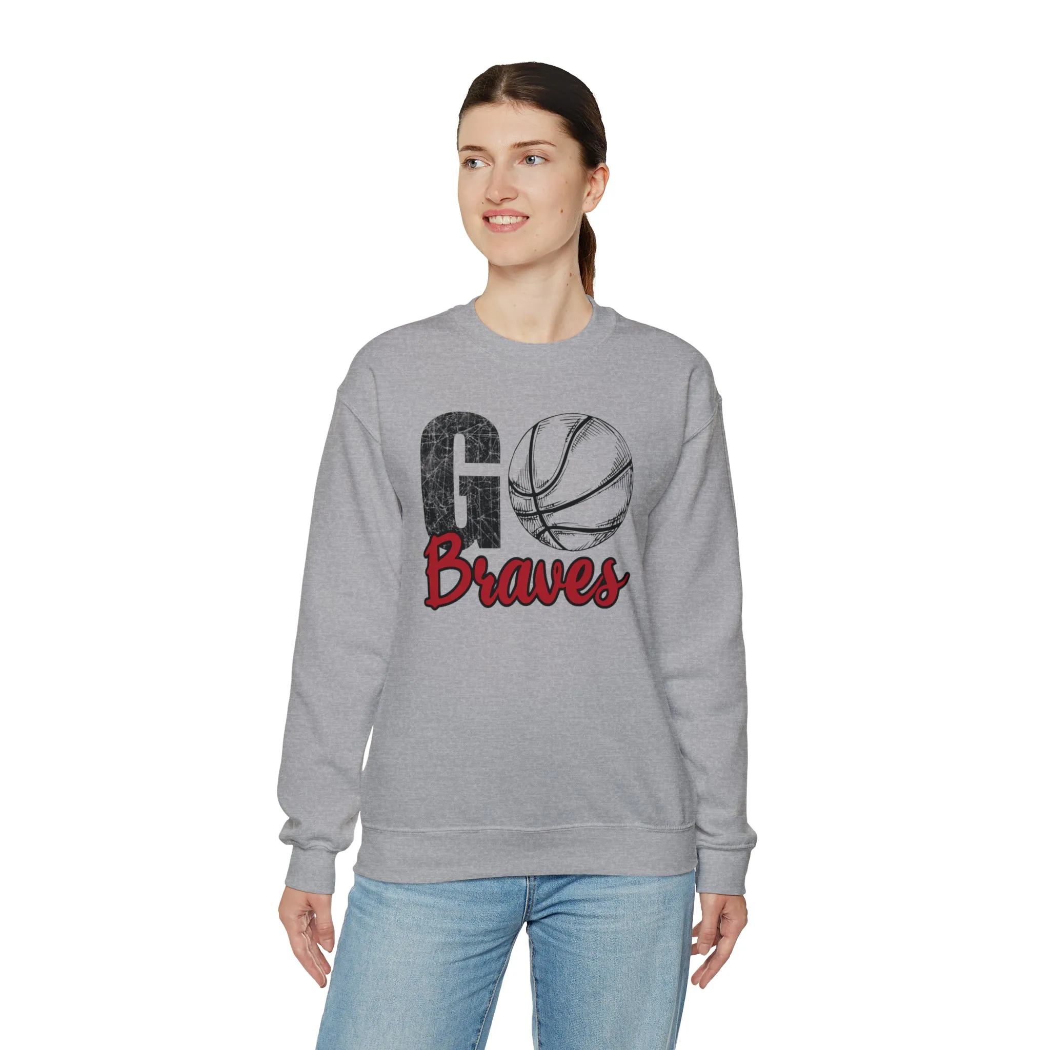 Go Braves Basketball Unisex Heavy Blend™ Crewneck Sweatshirt