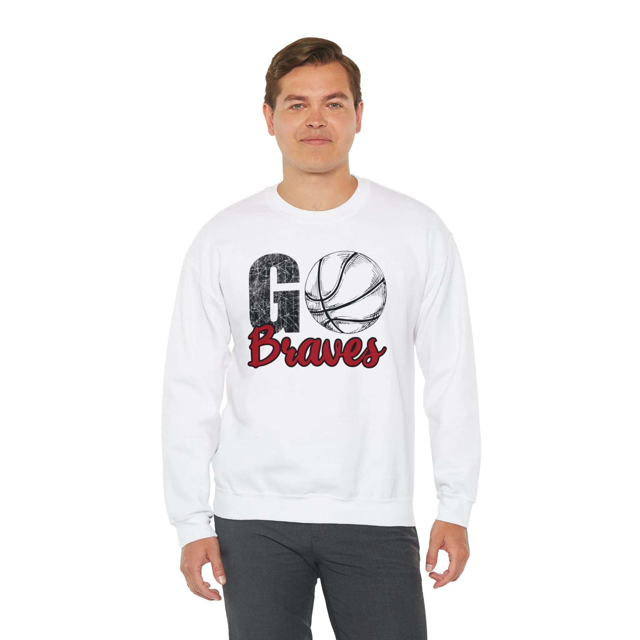 Go Braves Basketball Unisex Heavy Blend™ Crewneck Sweatshirt