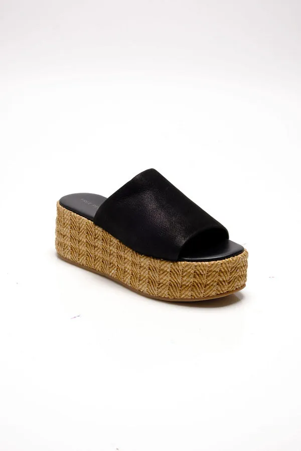 Harbor Raffia Flatform Black