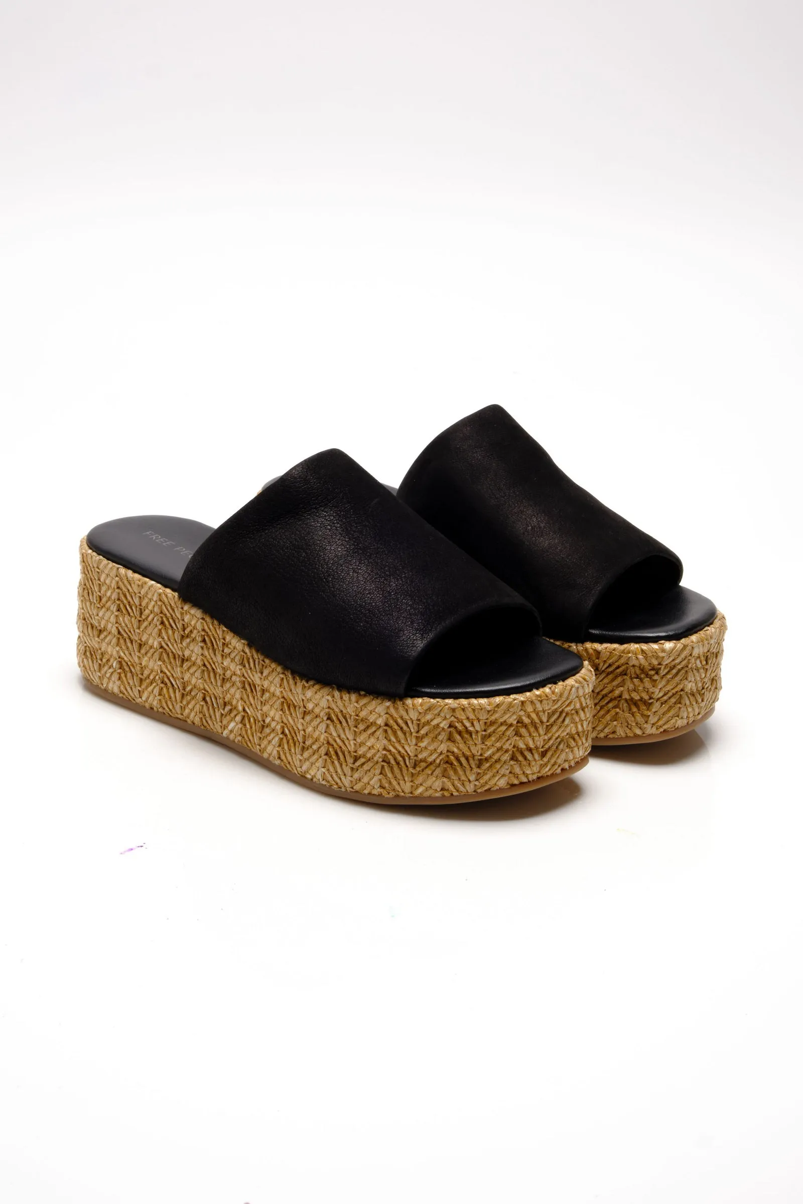 Harbor Raffia Flatform Black