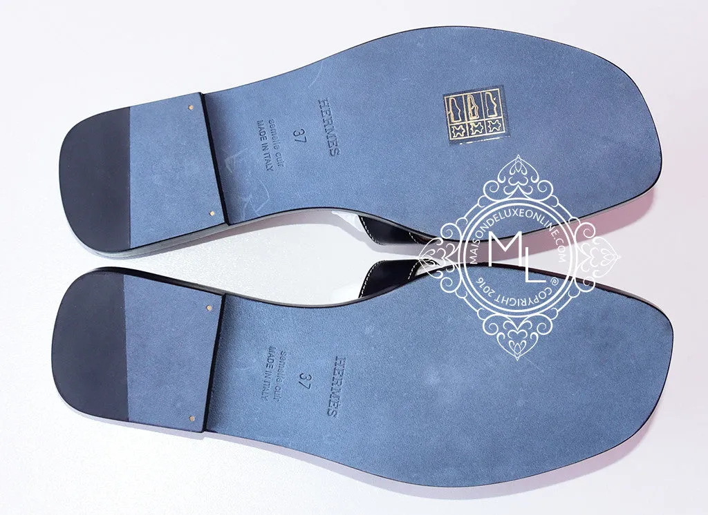 Hermes Womens Black Oran Sandal Slipper 37 Shoes