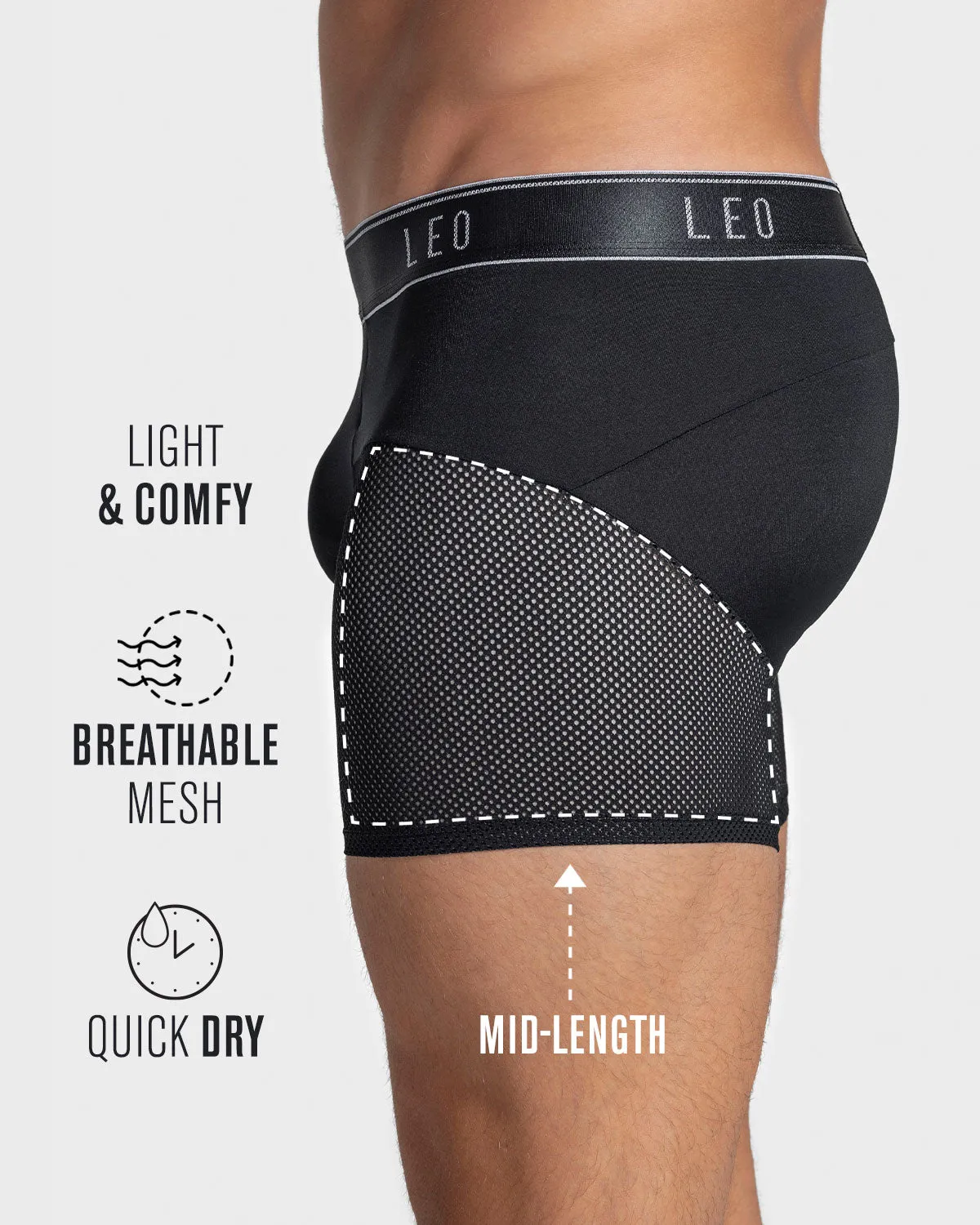 High-Tech Mesh Boxer Brief with Ergonomic Pouch