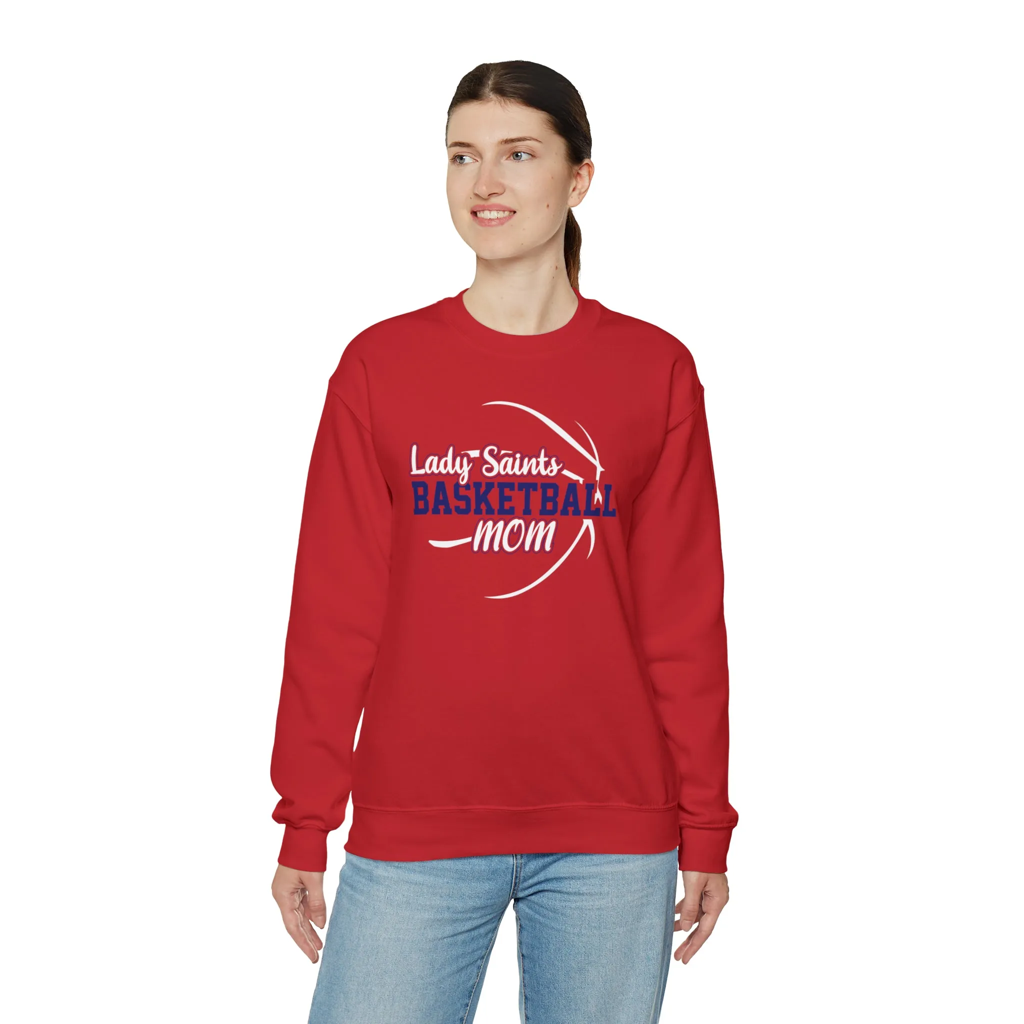 Lady Saints Basketball Mom Unisex Heavy Blend™ Crewneck Sweatshirt