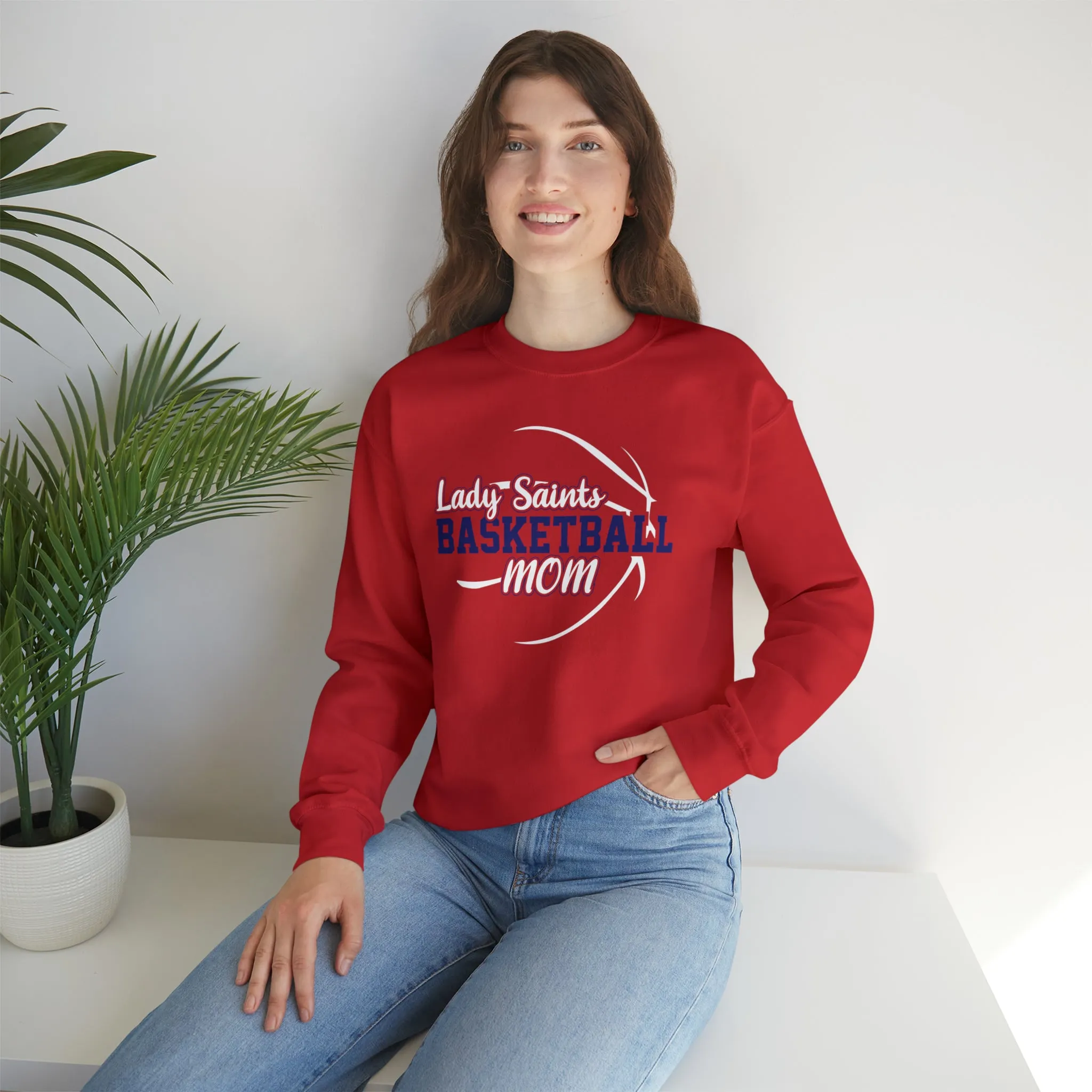 Lady Saints Basketball Mom Unisex Heavy Blend™ Crewneck Sweatshirt