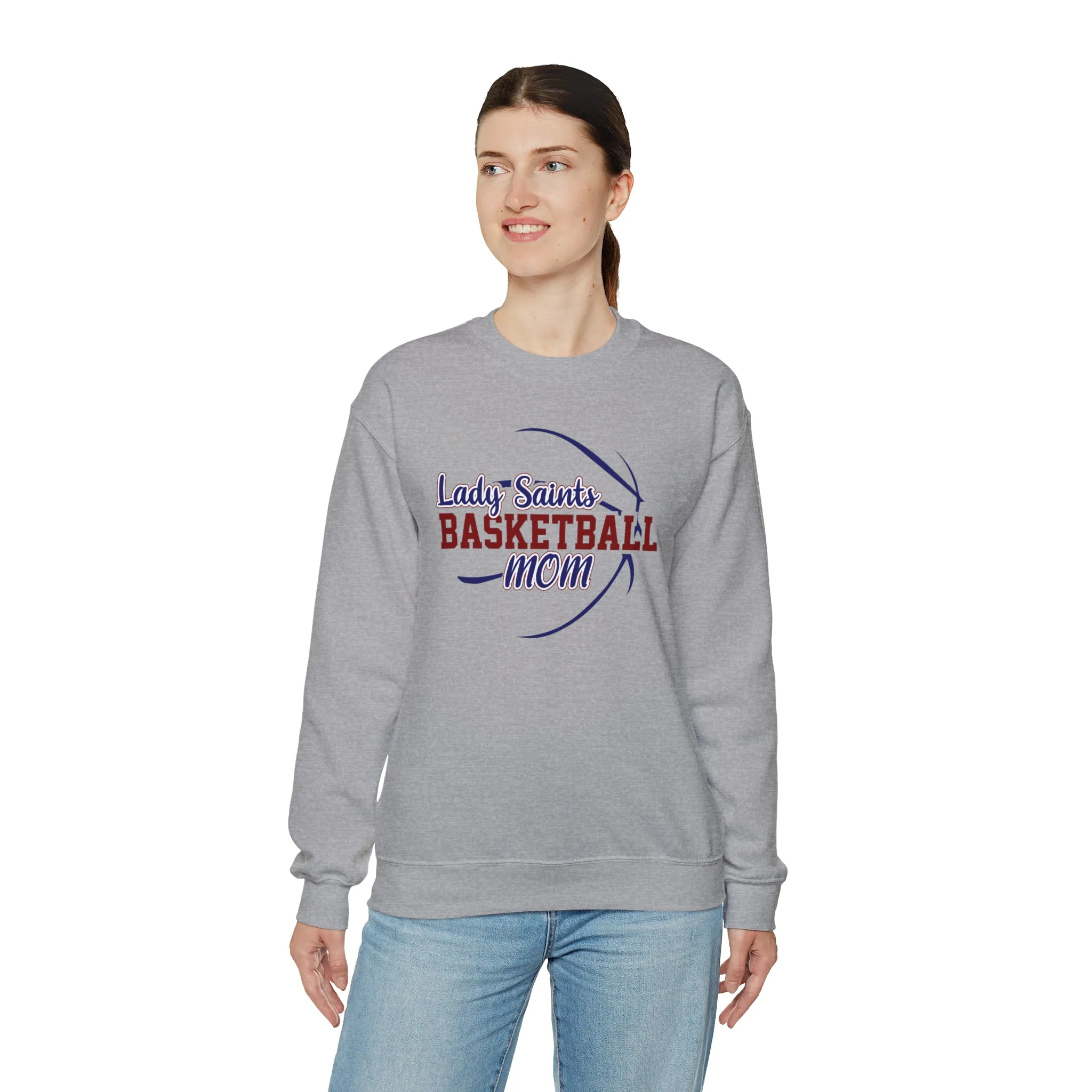 Lady Saints Basketball Mom Unisex Heavy Blend™ Crewneck Sweatshirt