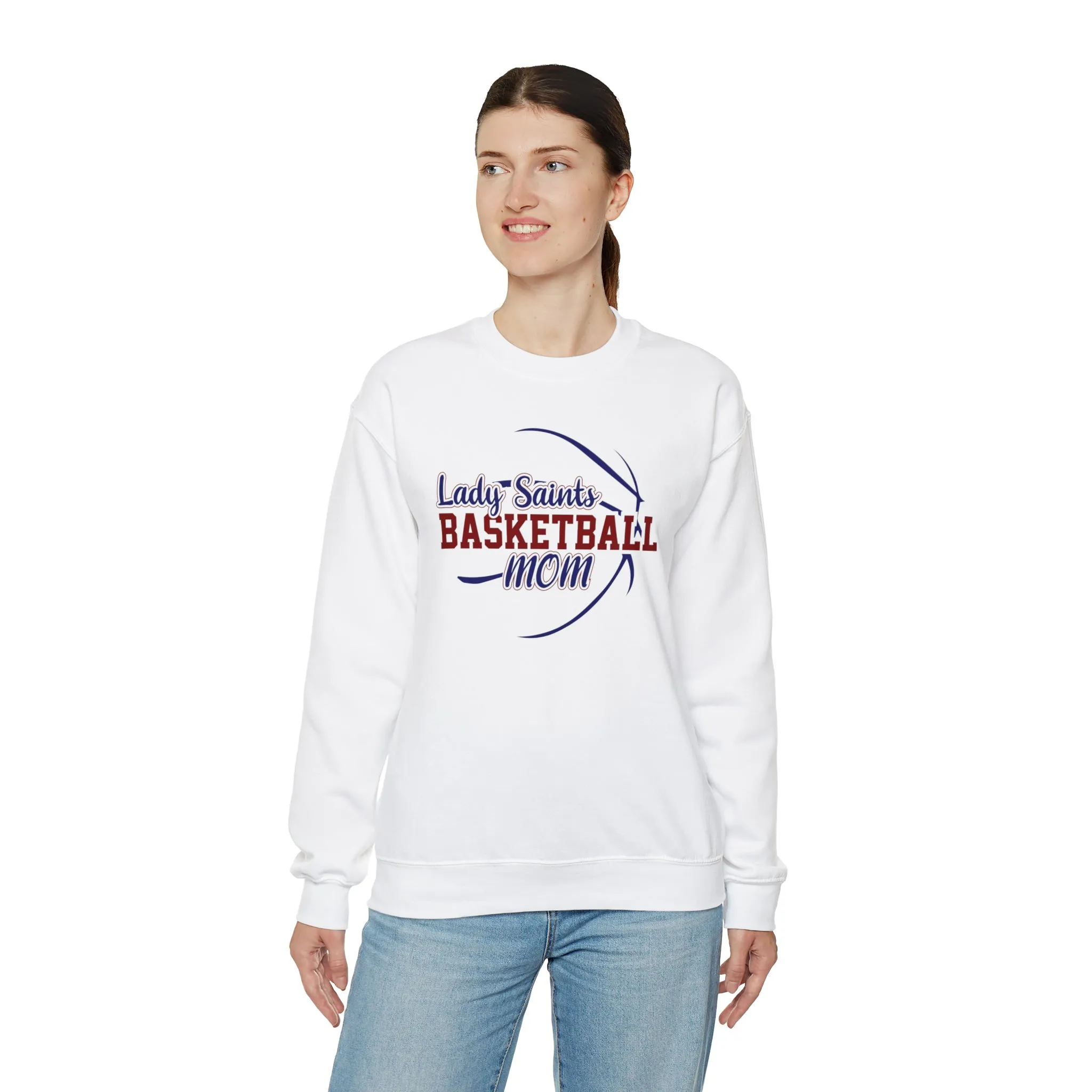 Lady Saints Basketball Mom Unisex Heavy Blend™ Crewneck Sweatshirt