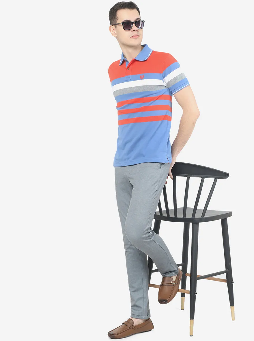 Light Grey Solid Venice Fit Casual Trouser | JadeBlue
