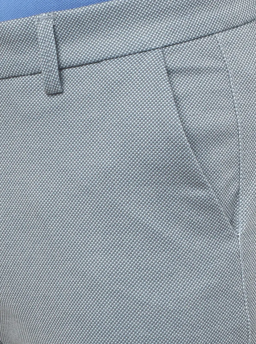 Light Grey Solid Venice Fit Casual Trouser | JadeBlue
