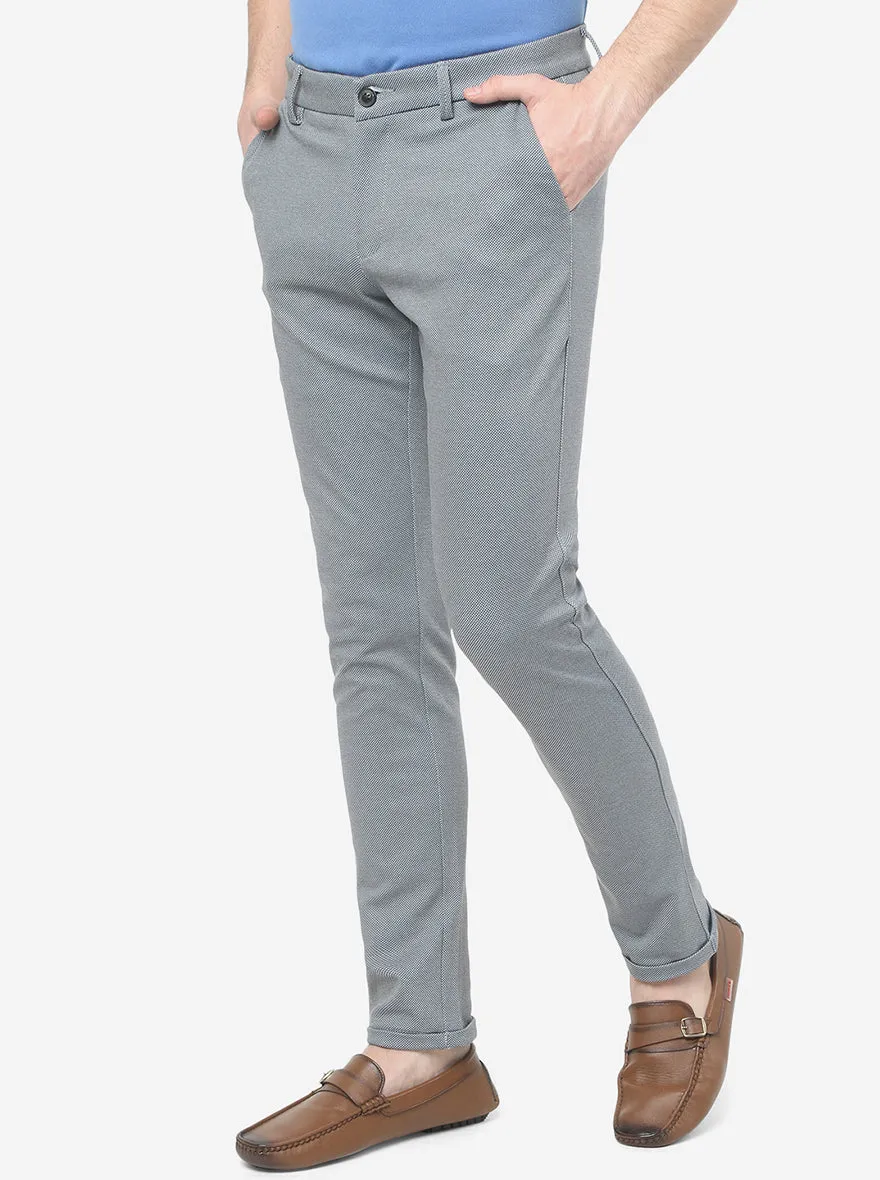 Light Grey Solid Venice Fit Casual Trouser | JadeBlue