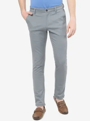 Light Grey Solid Venice Fit Casual Trouser | JadeBlue
