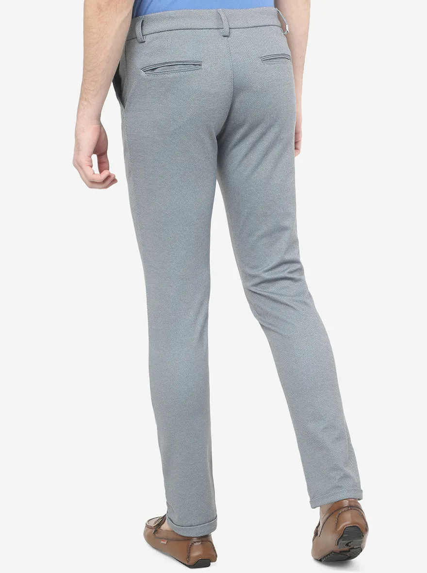 Light Grey Solid Venice Fit Casual Trouser | JadeBlue