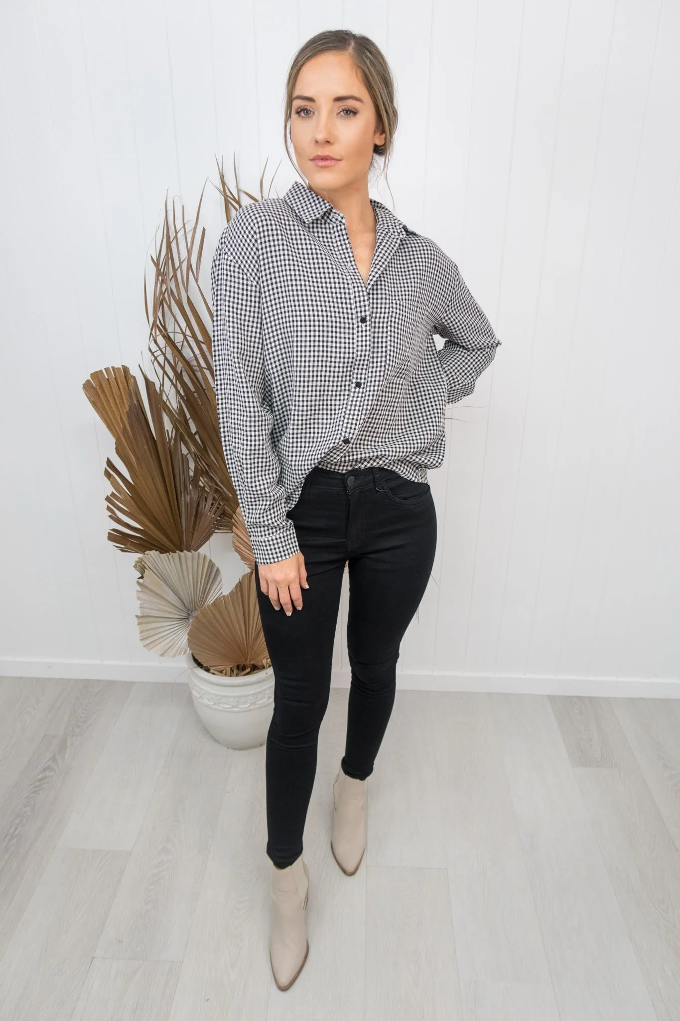 Lisa Shirt -Black/gingham
