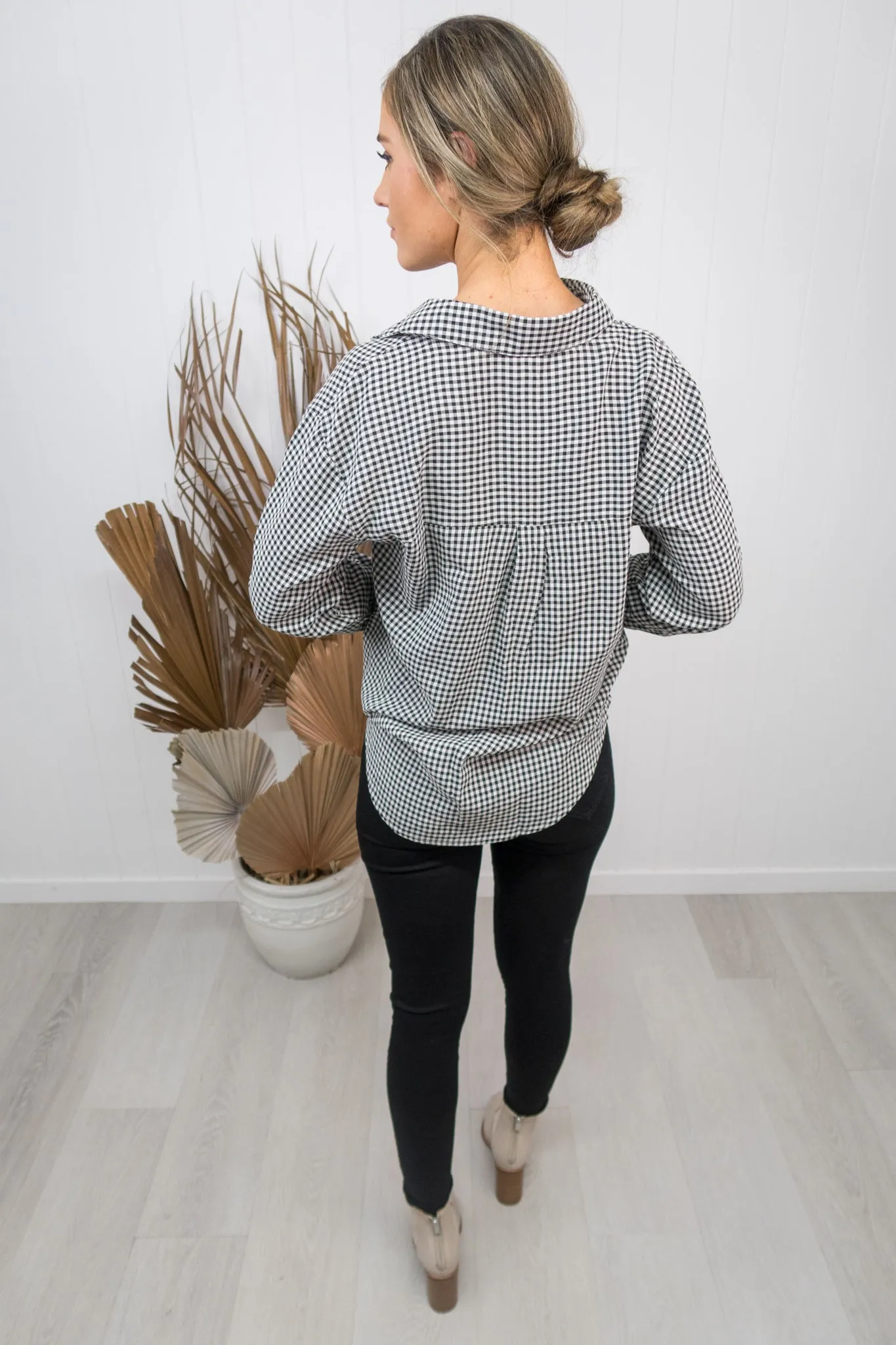 Lisa Shirt -Black/gingham