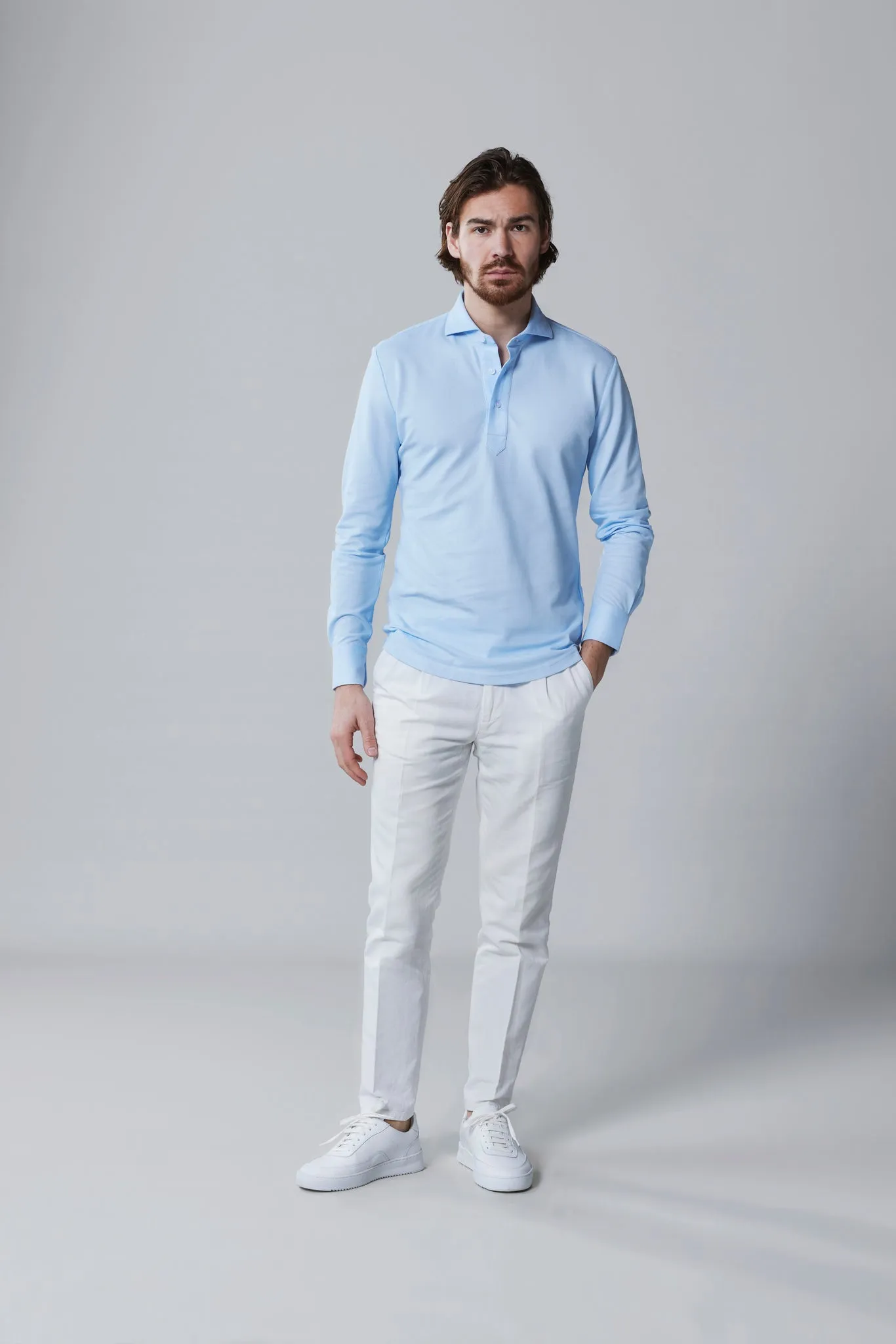 Longsleeve Polo Blue