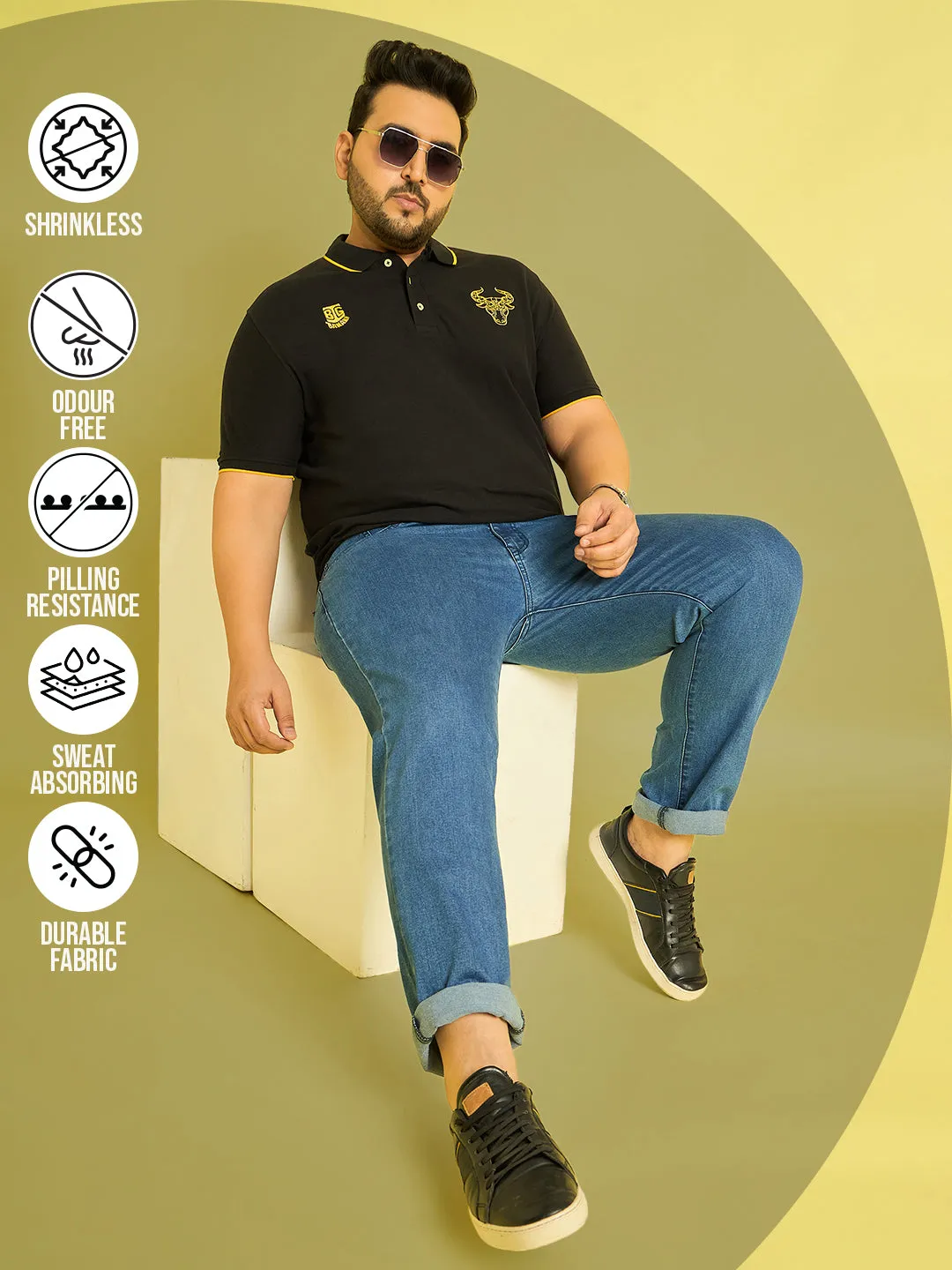 Men Plus Size Jasper Solid Jeans