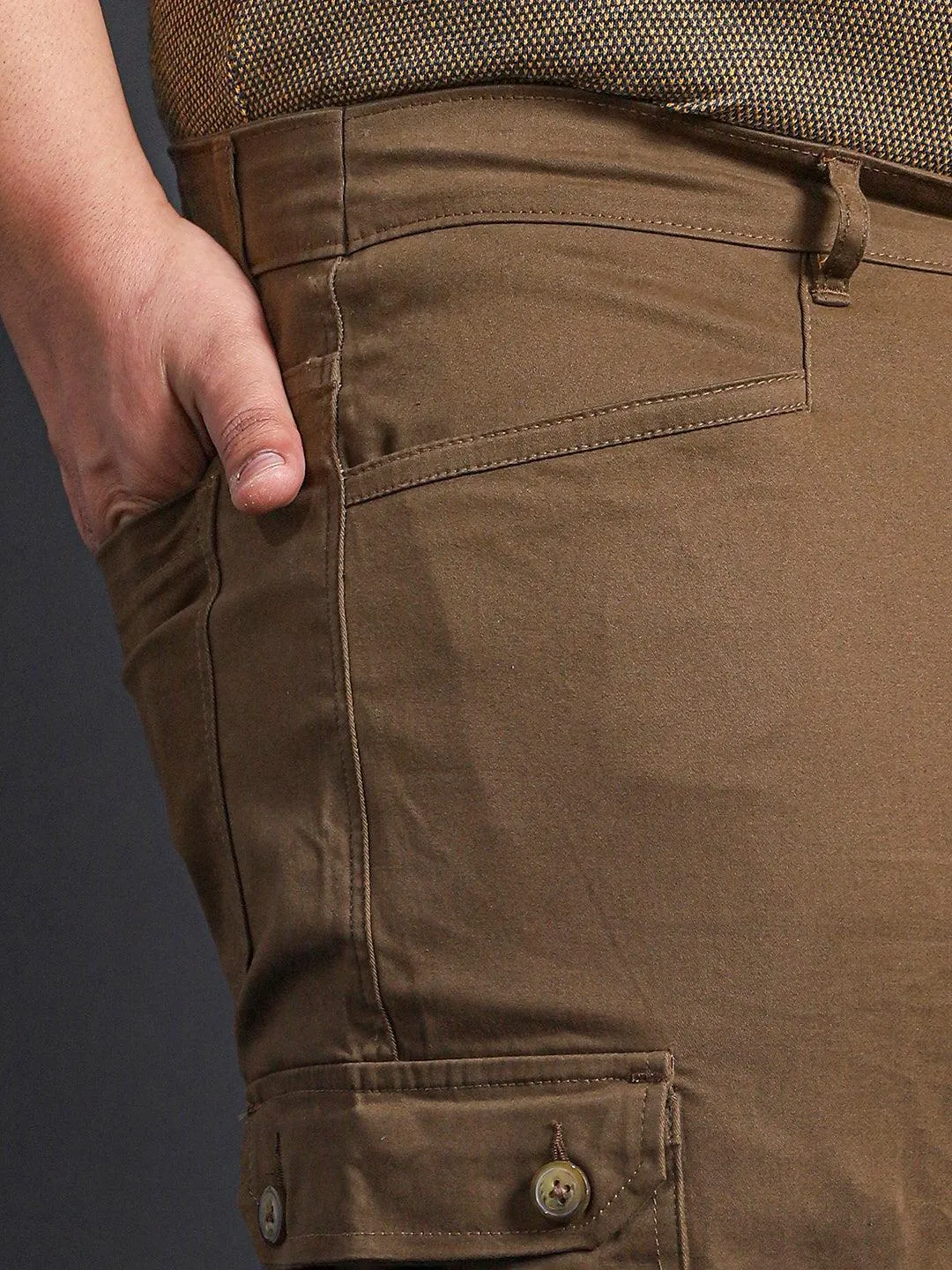 Men Plus Size Pacman Solid Trouser