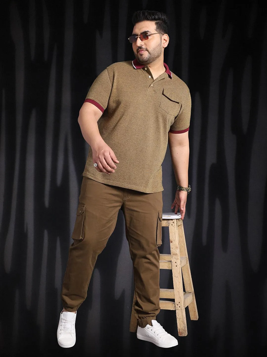 Men Plus Size Pacman Solid Trouser
